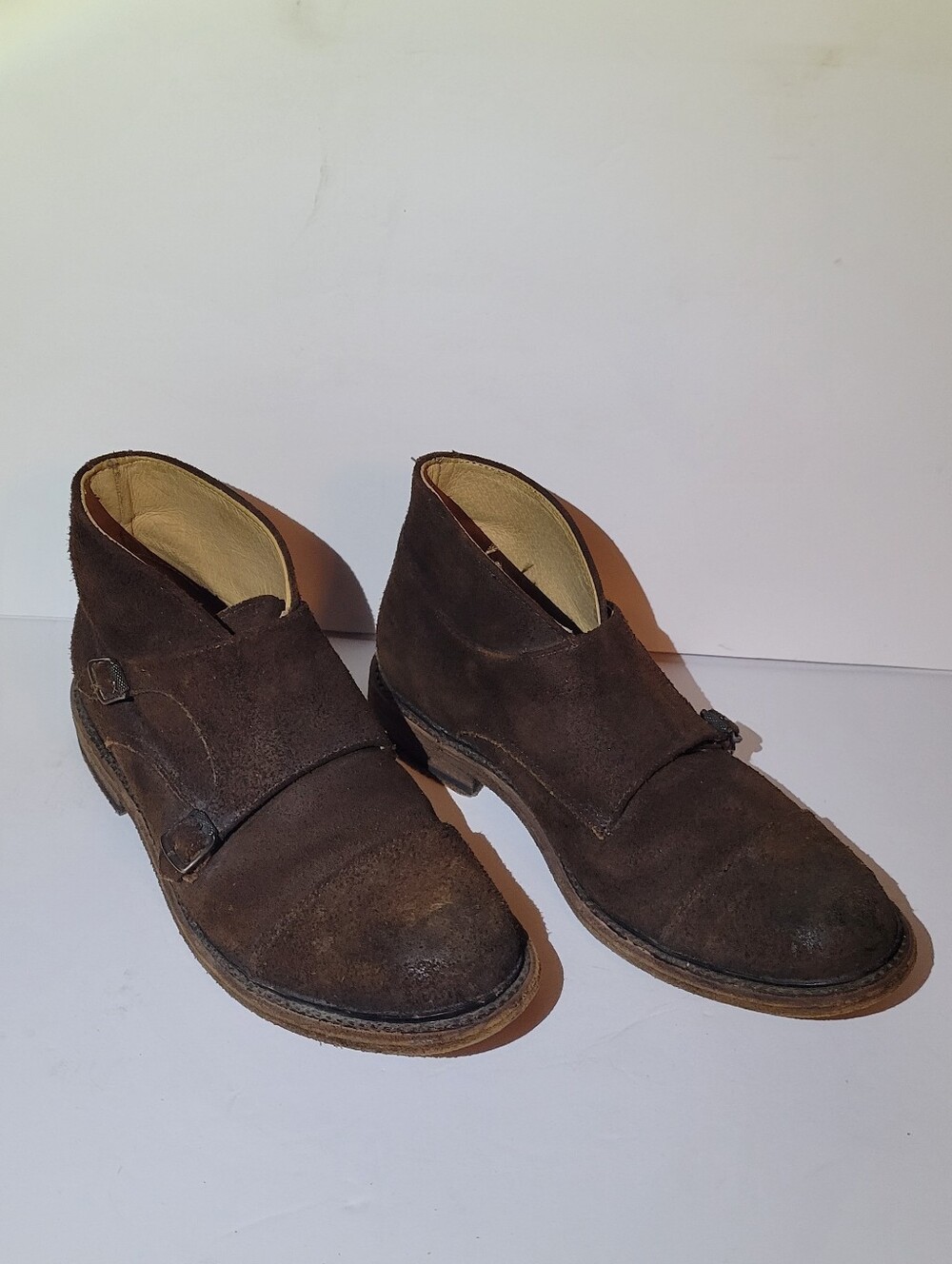 Frye Brown Suede Double-Strap Chukka Boots